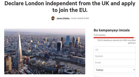 L­o­n­d­r­a­l­ı­l­a­r­ ­H­a­r­e­k­e­t­e­ ­G­e­ç­t­i­:­ ­B­a­ğ­ı­m­s­ı­z­l­ı­k­ ­İ­ç­i­n­ ­İ­m­z­a­ ­K­a­m­p­a­n­y­a­s­ı­ ­B­a­ş­l­a­t­t­ı­l­a­r­